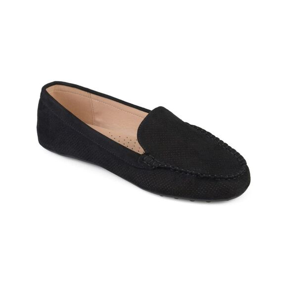 JOURNEE COLLECTION Shoes - JOURNEE COLLECTION Womens Black Halsey Round Toe Slip On Loafers Shoes 8 W
